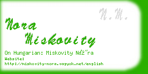 nora miskovity business card